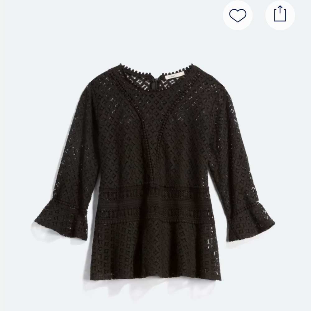 Hazel Elegant Olivia  Black Lace Women's Top size large
